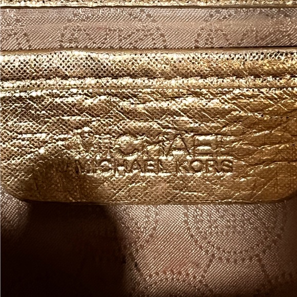 MICHAEL Michael Kors - Sutton Buckle Clutch in Metallic Gold Leather - Picture 11 of 13